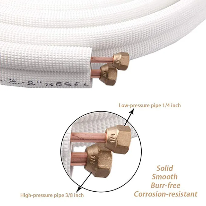 White Black PE Air Conditioner Tube Copper Pipe Insulation Refrigerant PVC Insulated Copper Pair Coi