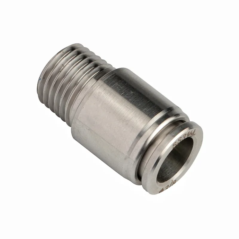 Good Quality Pneumatic Parts Stainless Steel Male Straight Threaded Air Tube Pneumatic Fittings