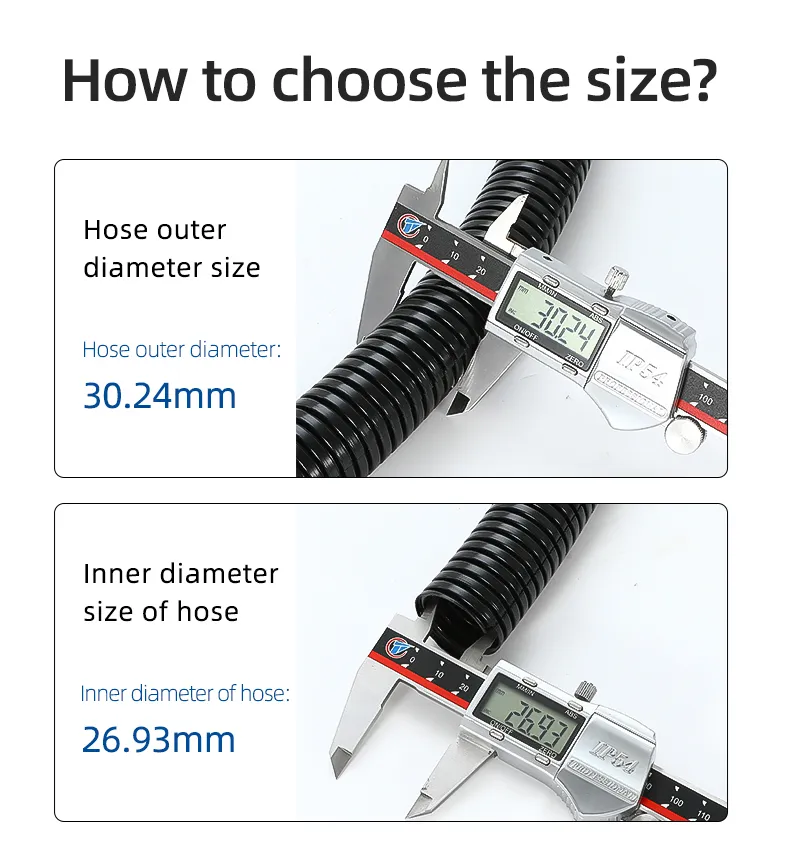 Black PA66 Plastic Corrugated Cable Sheath Thickened Flexible Wire Black Plastic Pipe Threaded Connection Electric Conduit PE PP