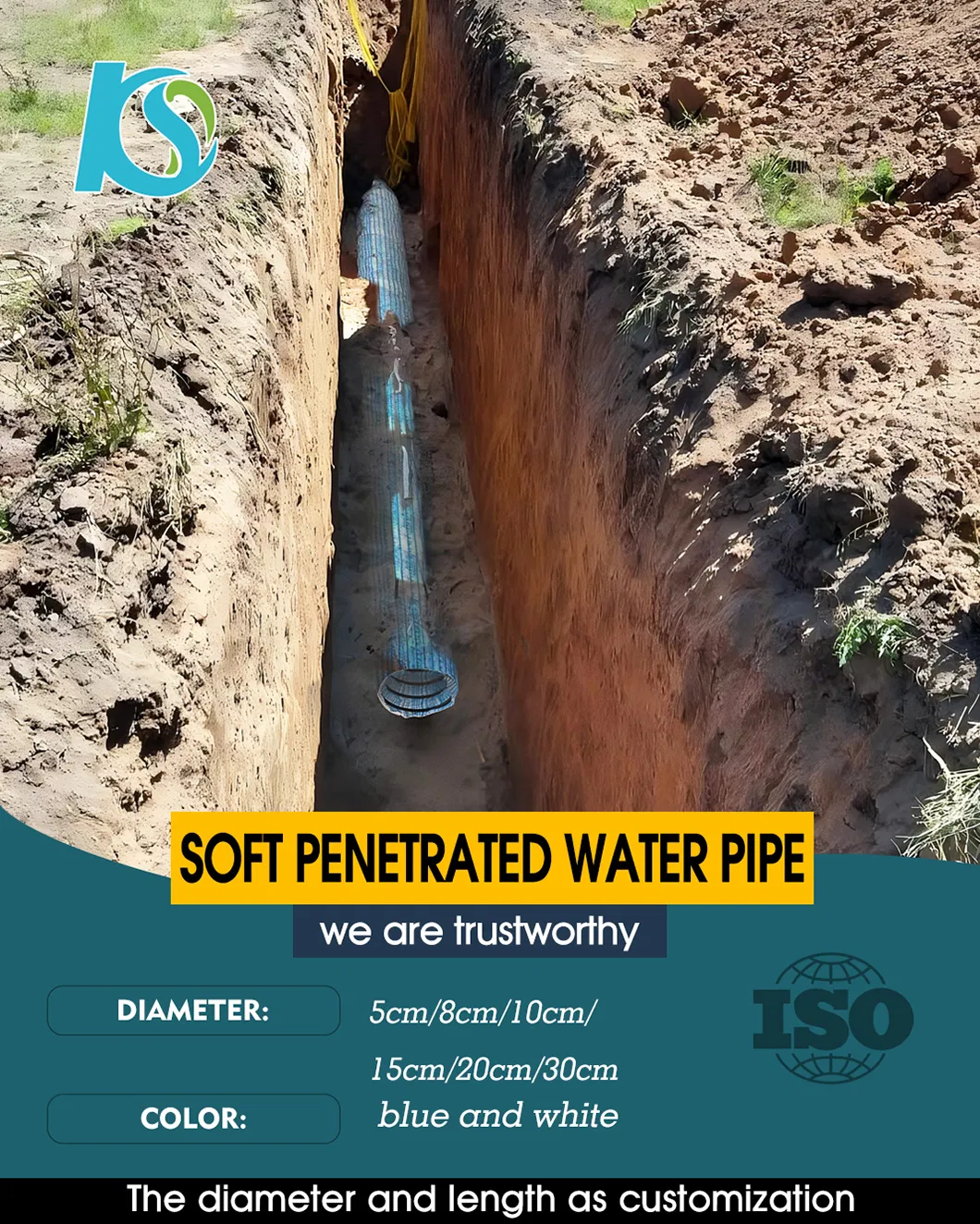 D50mm PVC Soft Underground Drainage Pipe