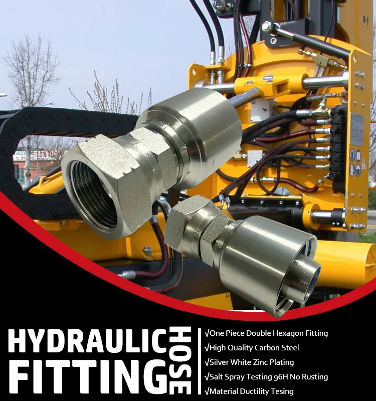 One Piece Fittings Jic/Metric/Bsp/NPT Hydraulic Hose Fittings Hose Connections