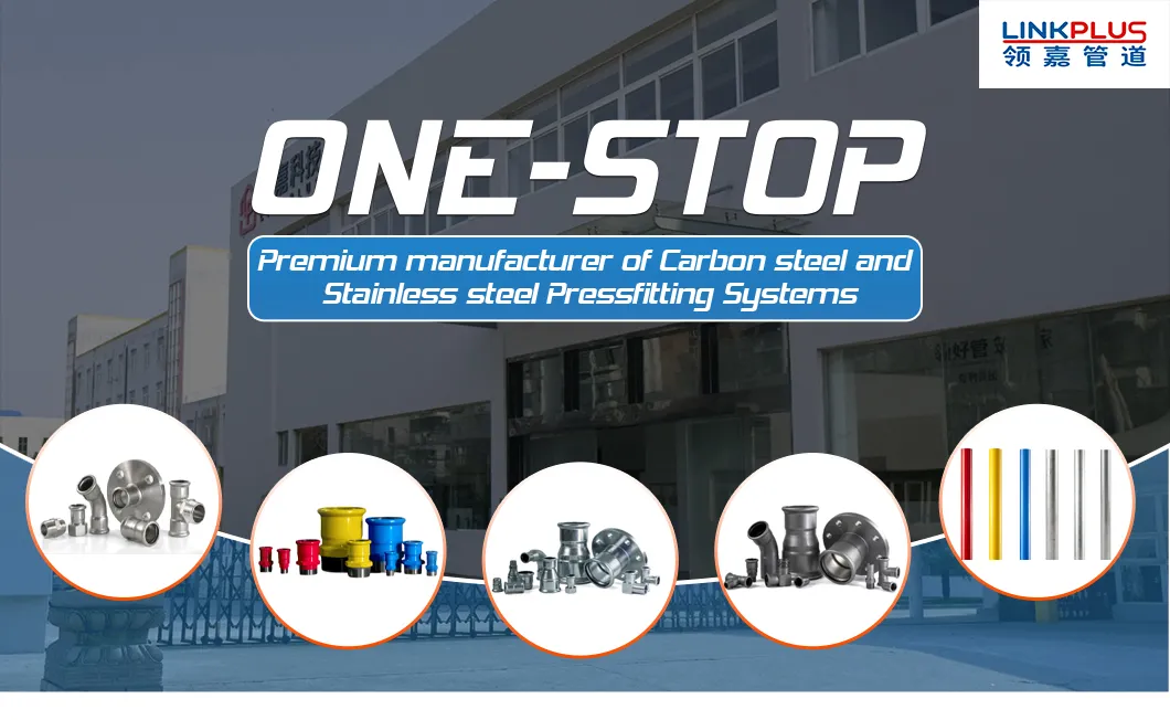 Plumbing Materials, Epoxy Carbon Steel, Zinc Coated, Bend 90°, Tee, Adaptor, M Profile, Fire Fighting, Gas, Water, High Quality Press Fitting, Extension Nipple