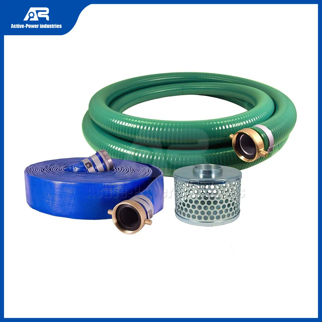 Active-Power Industries PVC Hose Distributor China PP PVC Lay Flat Hose Pipe with Aluminum Steel Camlock Hose Coupling