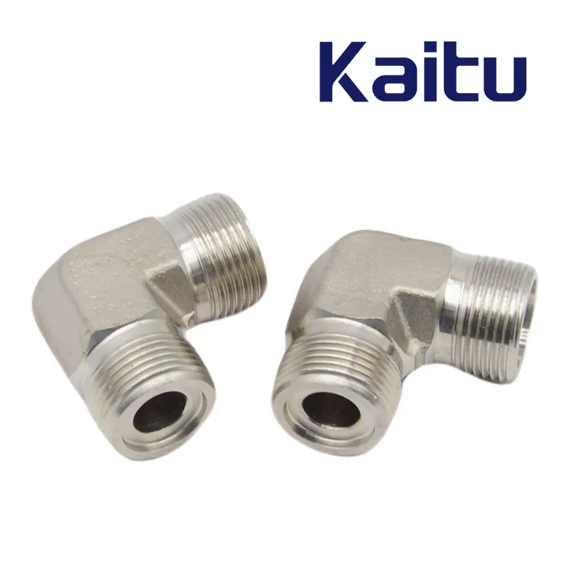 90 Degree Metric Male O-Ring to Compression Tube Fitting - Stainless Steel Construction for Pneumati