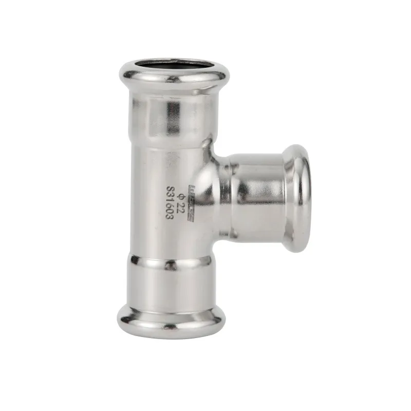 High Quality Stainless Steel Press Plumbing Pipe Fitting Adaptor Union with Equal Tee Reducing 