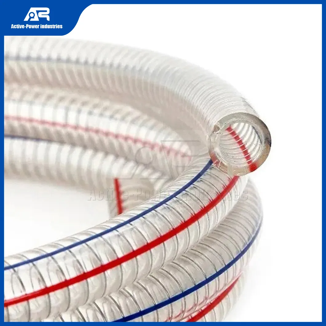 Active-Power Industries PVC Flexible Hose Factory Wholesale PVC Steel Wire Reinforced Hose China Anti-Static Water Supply Irrigation Transparent PVC Water Pipe