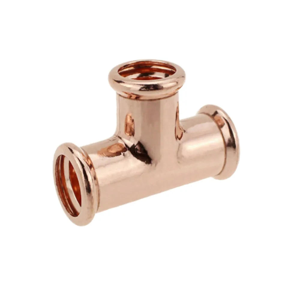 DN15 EPDM Black O Rings Copper Press Fitting V-Profi Equal Tee Pressfit