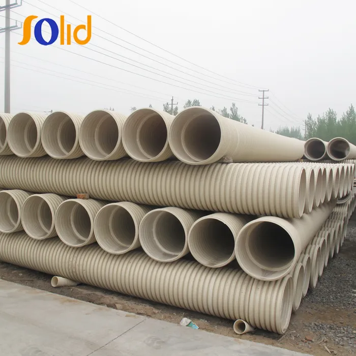 Large Diameter PVC Double Wall Corrugated Sewage Pipe