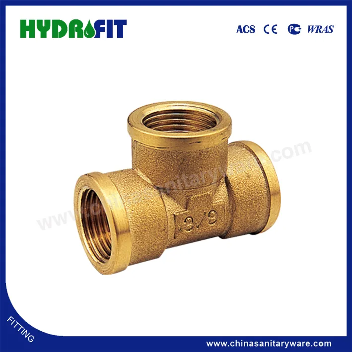 No MOQ Equal Tee Thread Female Brass Pipe Fitting for Plumbing (MK10102)