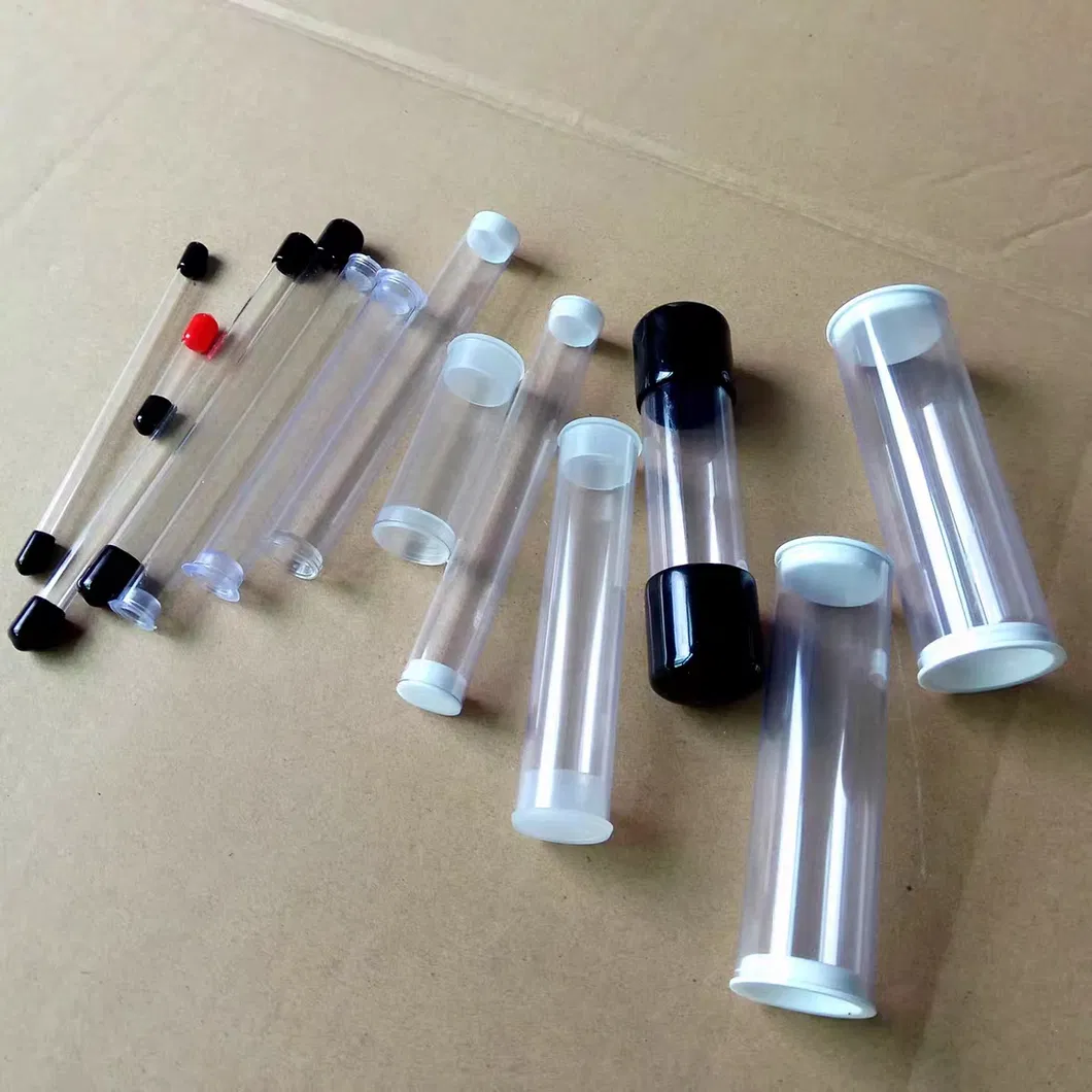 PC Transparent Custom Plastic Packing Pipe with PVC End Cover/Cap