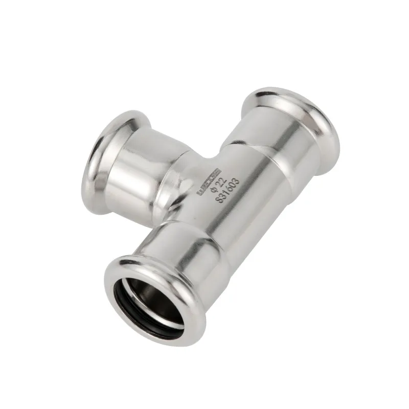 High Quality Stainless Steel Press Plumbing Pipe Fitting Adaptor Union with Equal Tee Reducing 