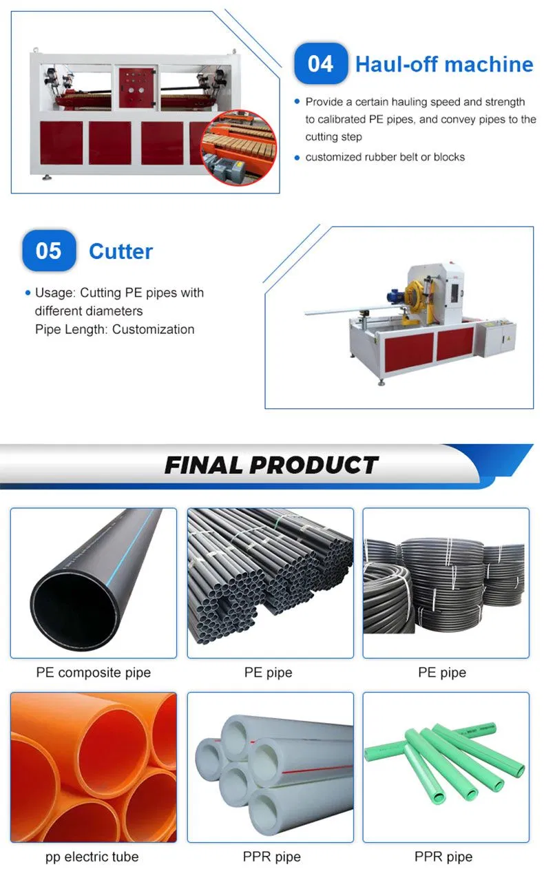 50-160mm Plastic PP PE PPR HDPE Pipe Making Machine/Extrusion Production Line