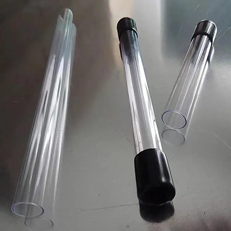 PC Transparent Custom Plastic Packing Pipe with PVC End Cover/Cap