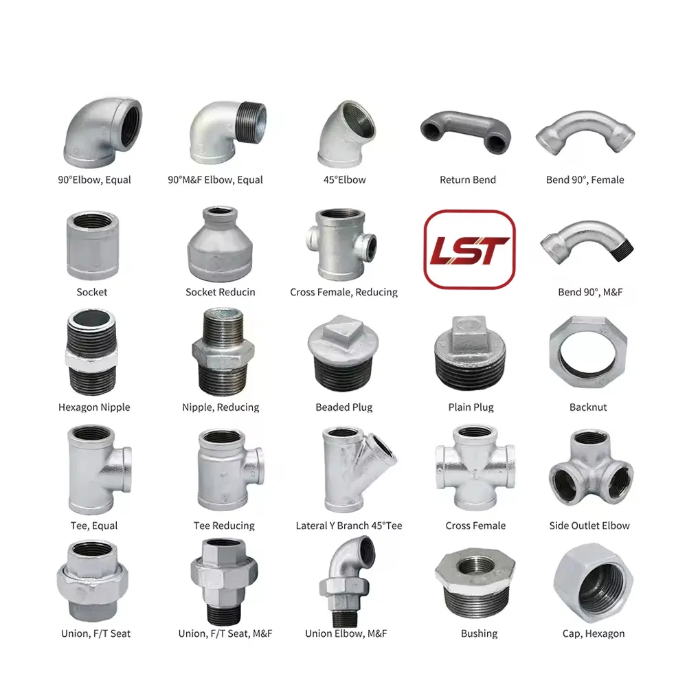 Lonstar Round Joint 90 Degree Galvanized Pipe Fitting Elbow 33.7mm Gi Tee 1" Low Pressure Galva
