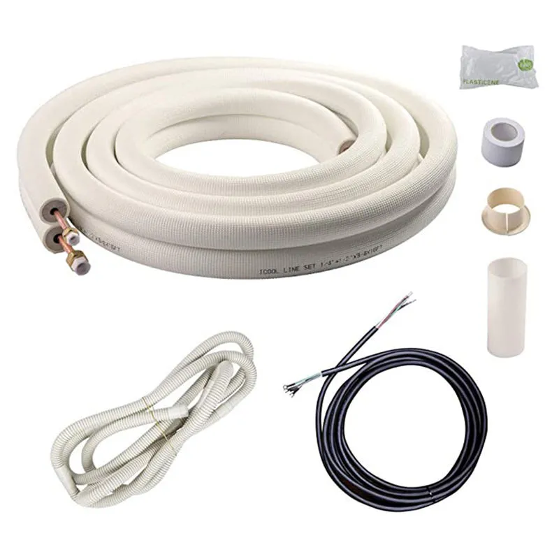 White Black PE Air Conditioner Tube Copper Pipe Insulation Refrigerant PVC Insulated Copper Pair Coi