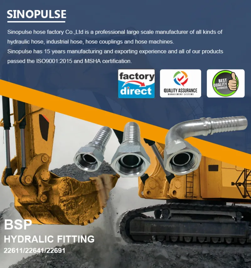 Metric Bsp NPT Orfs SAE Jic Hydraulic Hose Fittings Manufacturer