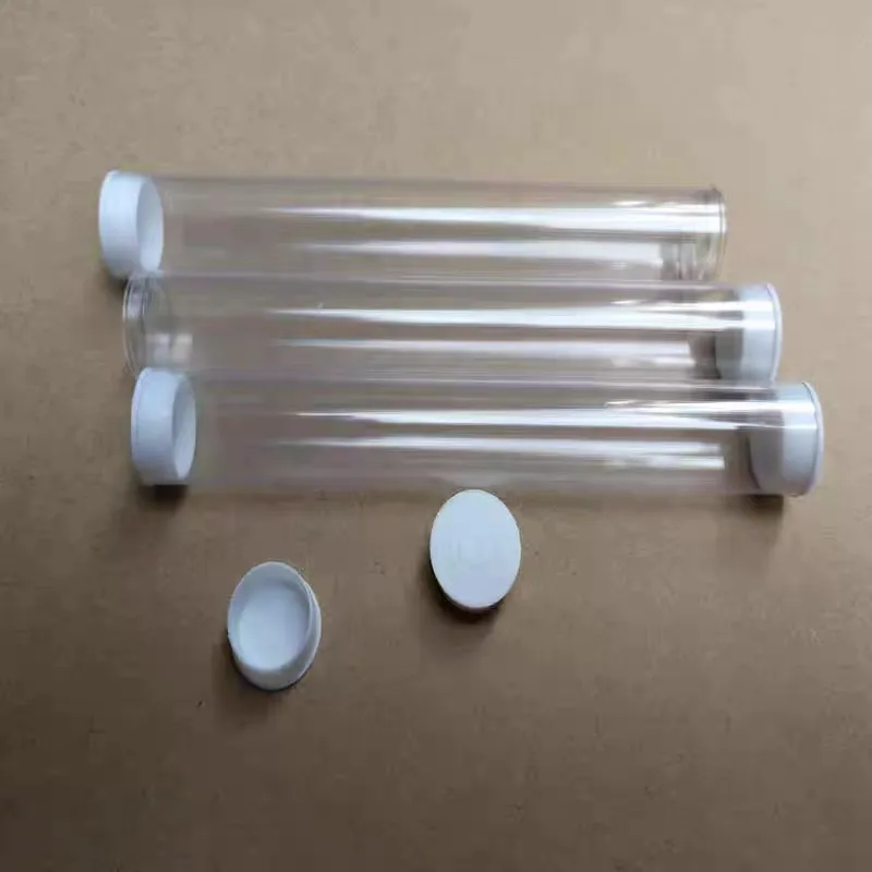 PC Transparent Custom Plastic Packing Pipe with PVC End Cover/Cap