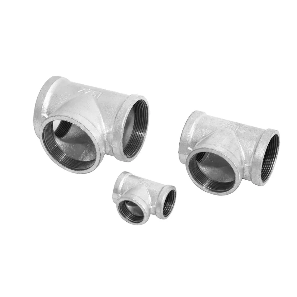 Galvanized Threaded Malleable Iron Tee Pipe Fittings for Plumbing Water Supply