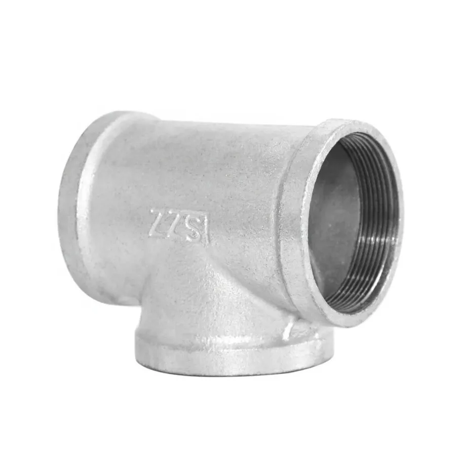 Galvanized Threaded Malleable Iron Tee Pipe Fittings for Plumbing Water Supply