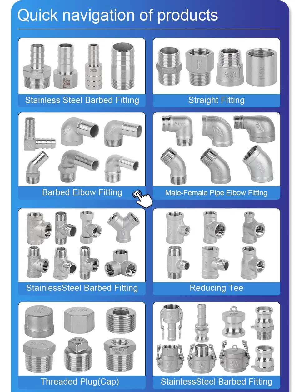 Stainless Steel Elbow Fittings for Water System Threaded Connections
