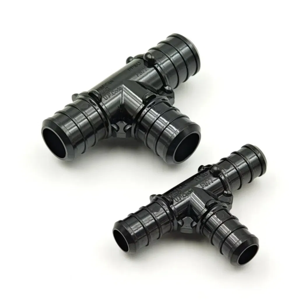 China Manufacturer PPSU Pex Pipe Fitting 1/2 to 2 Inch Elbow Coupling Tee Connector Socket Plastic Plumping Materials Crimp Fittings ASTM Standard