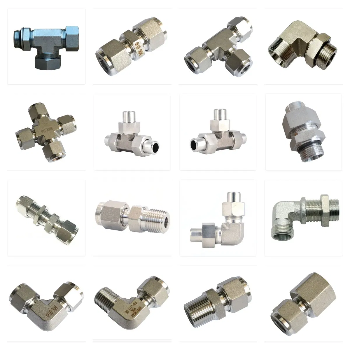 Swagelok Type Compression Tube Sleeve Stainless Ferrule Fitting Tee Tube Couplings Connectors Wholes