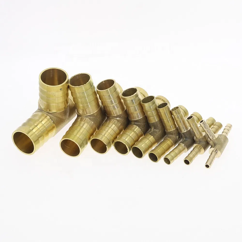 Pneumatic Hydraulic Brass Female Male Straight Cross Elbow X Y T Shape Pipe Adapter Hose Barb Fittin