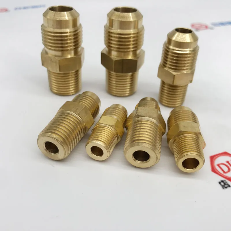 Brass Tube Fitting, Half-Union, 3/8" Flare X 1/2" Male Pipe