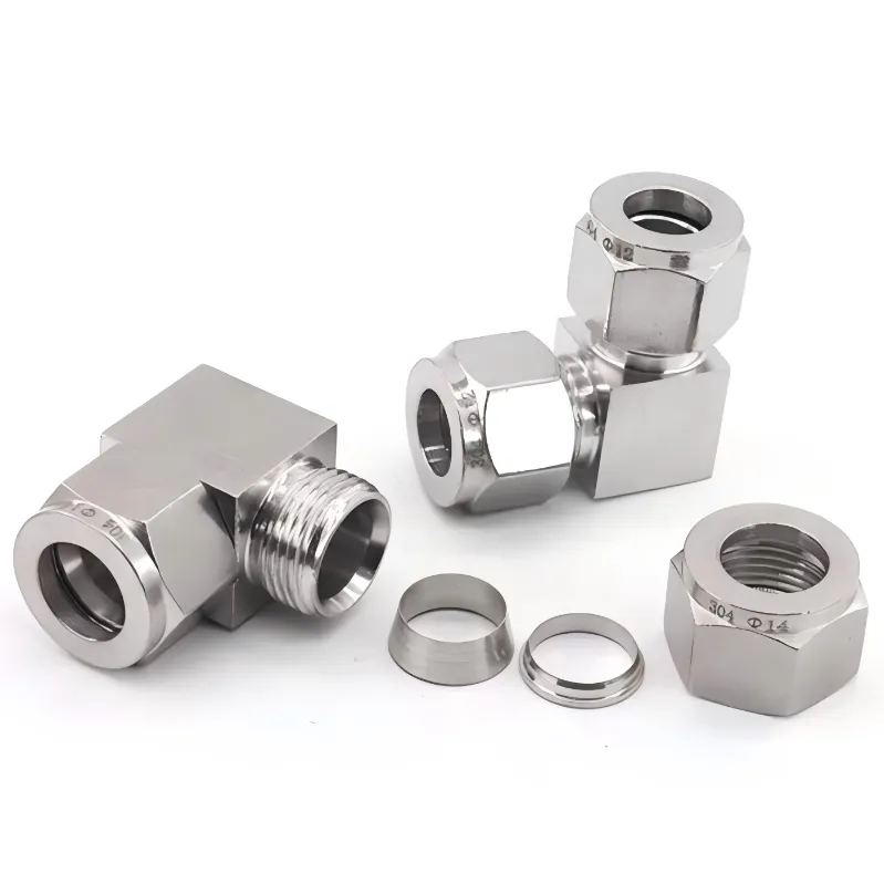 Swagelok Type Compression Tube Sleeve Stainless Ferrule Fitting Tee Tube Couplings Connectors Wholes