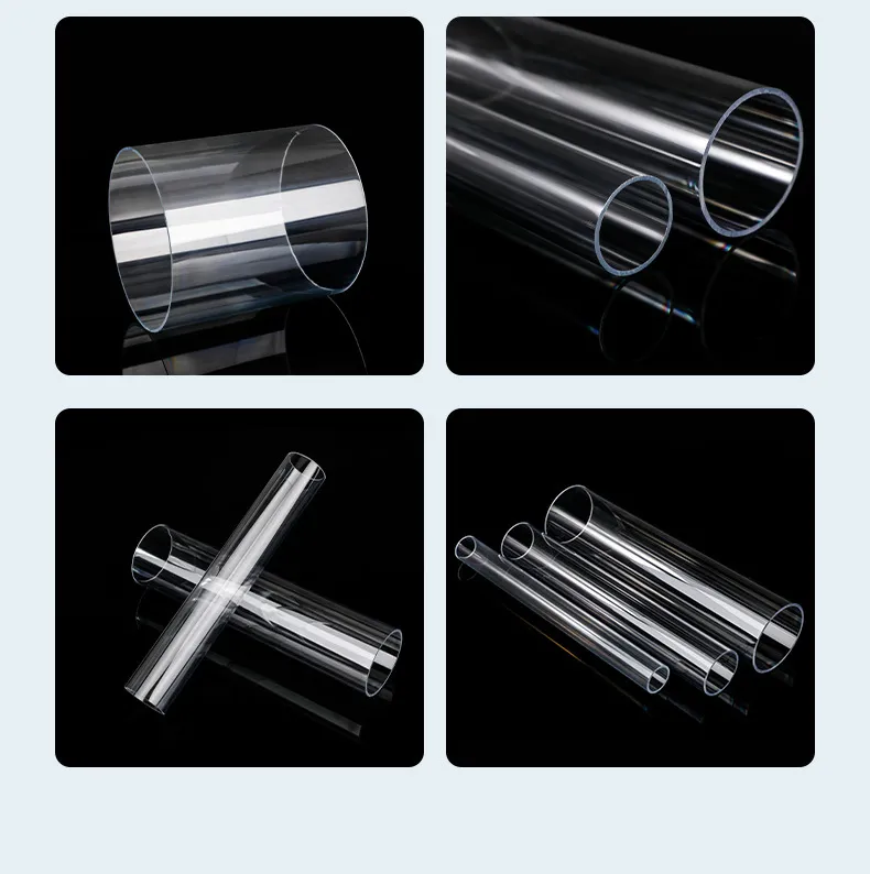 PC Transparent Custom Plastic Packing Pipe with PVC End Cover/Cap