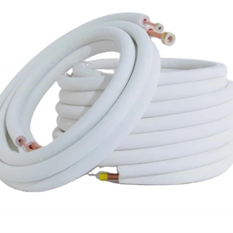 Air Conditioner Insulation Split Line Set Connecting Refrigerant PVC Foam Insulated AC Copper Pipe Pair Coil Kit