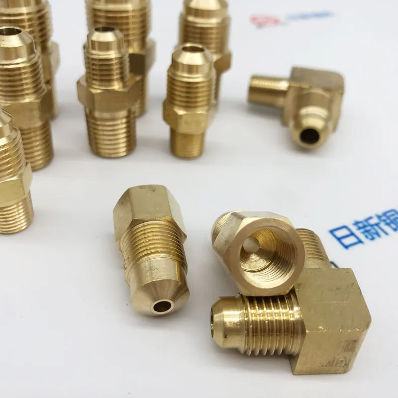 Brass Tube Fitting, Half-Union, 3/8" Flare X 1/2" Male Pipe