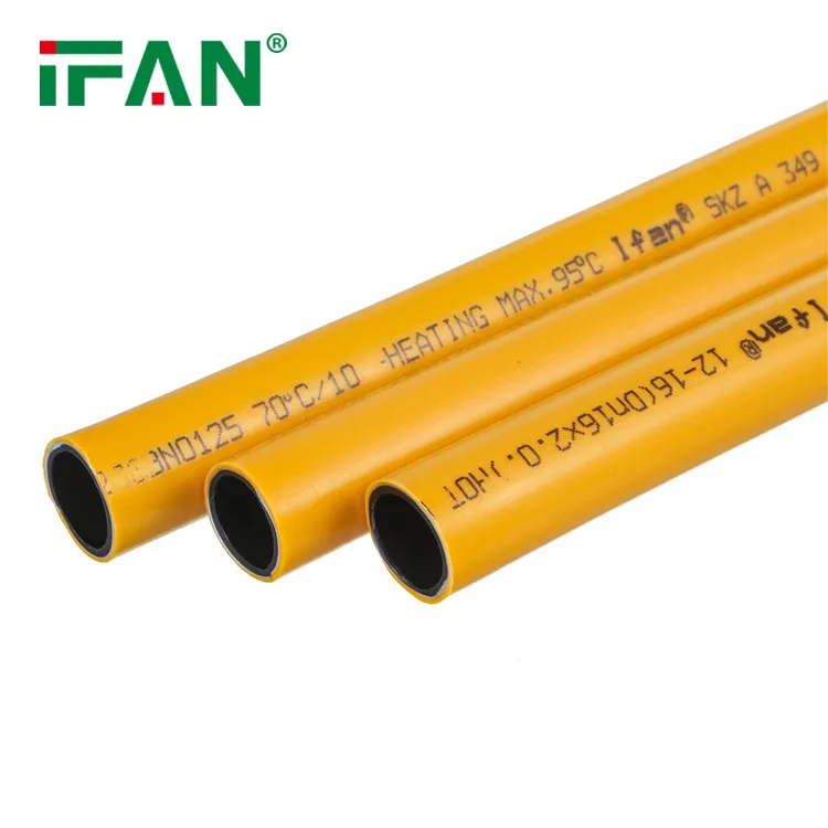 Ifan Plastic Pex PPR PVC Plastic Composite Pipe Yellow Gas Pipe Floor Heating Pex Al Pex Pipe