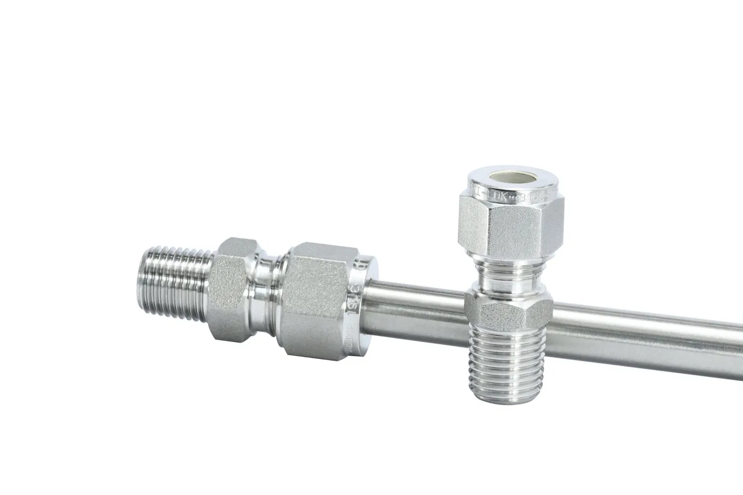 Stainless Steel Two-Ferrule Tube Fitting Male Threaded Straight Union Connector High-Pressure