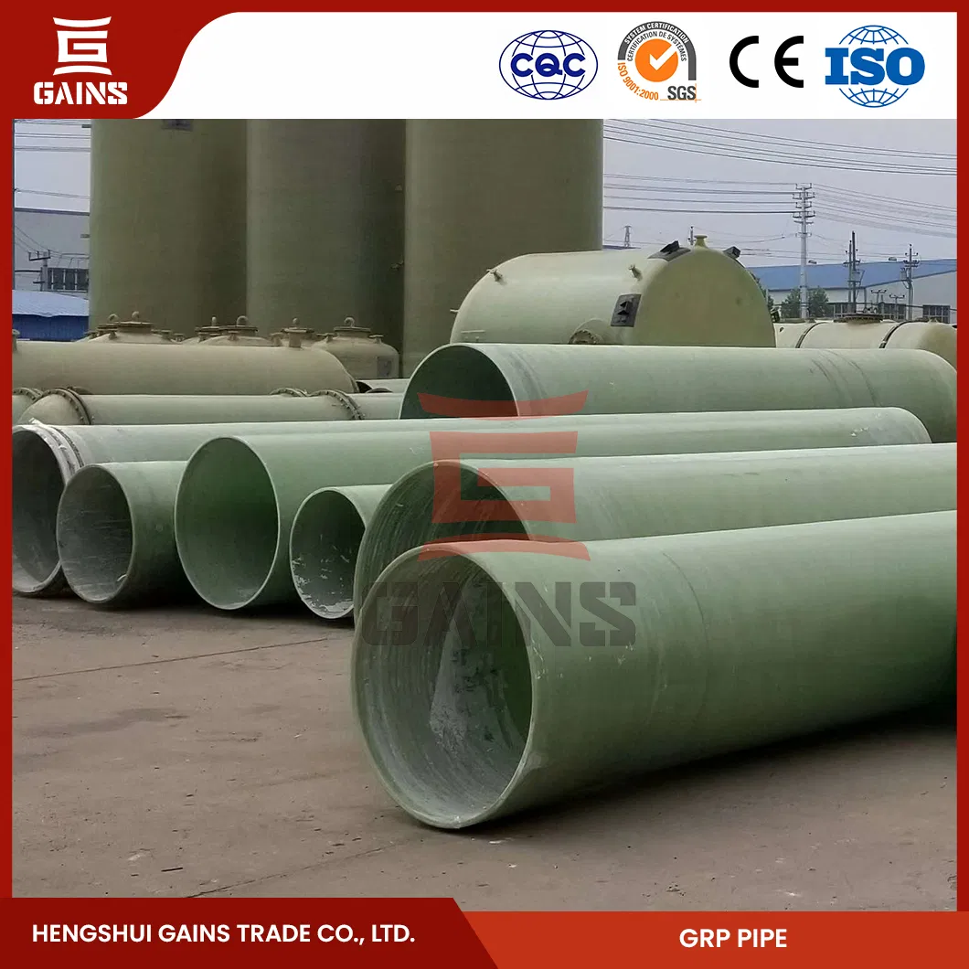 Gains GRP Pipe 450 mm Price Wholesaler PVC FRP Sewerage Pipe China FRP Chemical Pipe