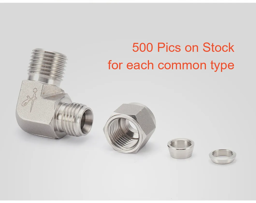 NPT/Bsp Male Connector Tube Fitting Stainless Steel Double Ferrule Compression Straight Connector