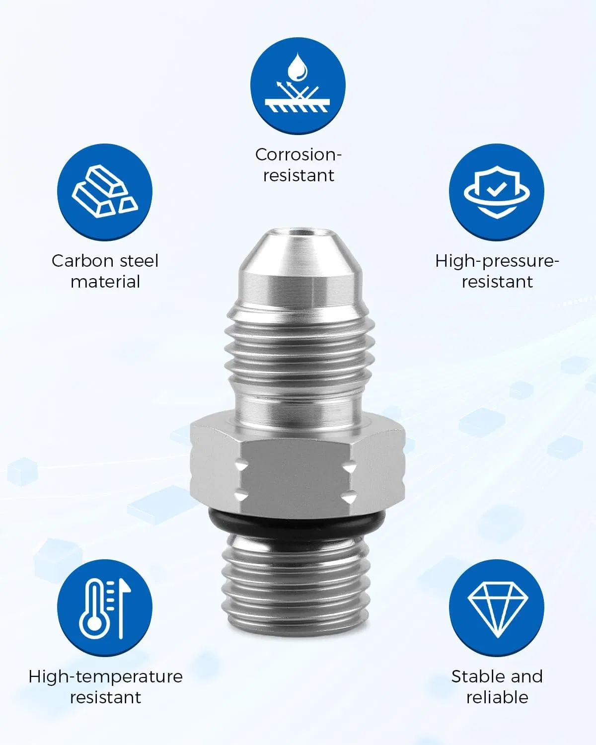 Best Selling Precision Rustproof Steel Hydraulic Hose Adapter Fittings, of Jic/Bsp/NPT/DIN/Orfs/Metric Standard