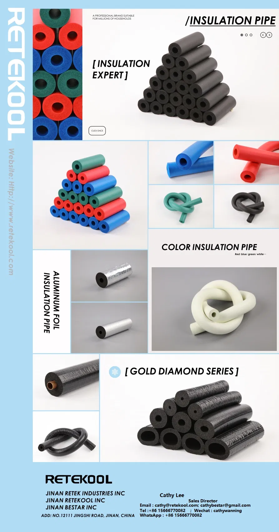 Thermal Insulation Material Flexible PVC Polyethylene Rubber Foam Insulation Tube Pipe