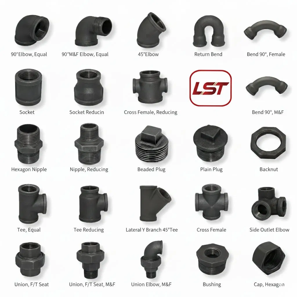 Lonstar Malleable Iron Pipe Fitting Half Inch Plumbing Material Black Tee Fitting