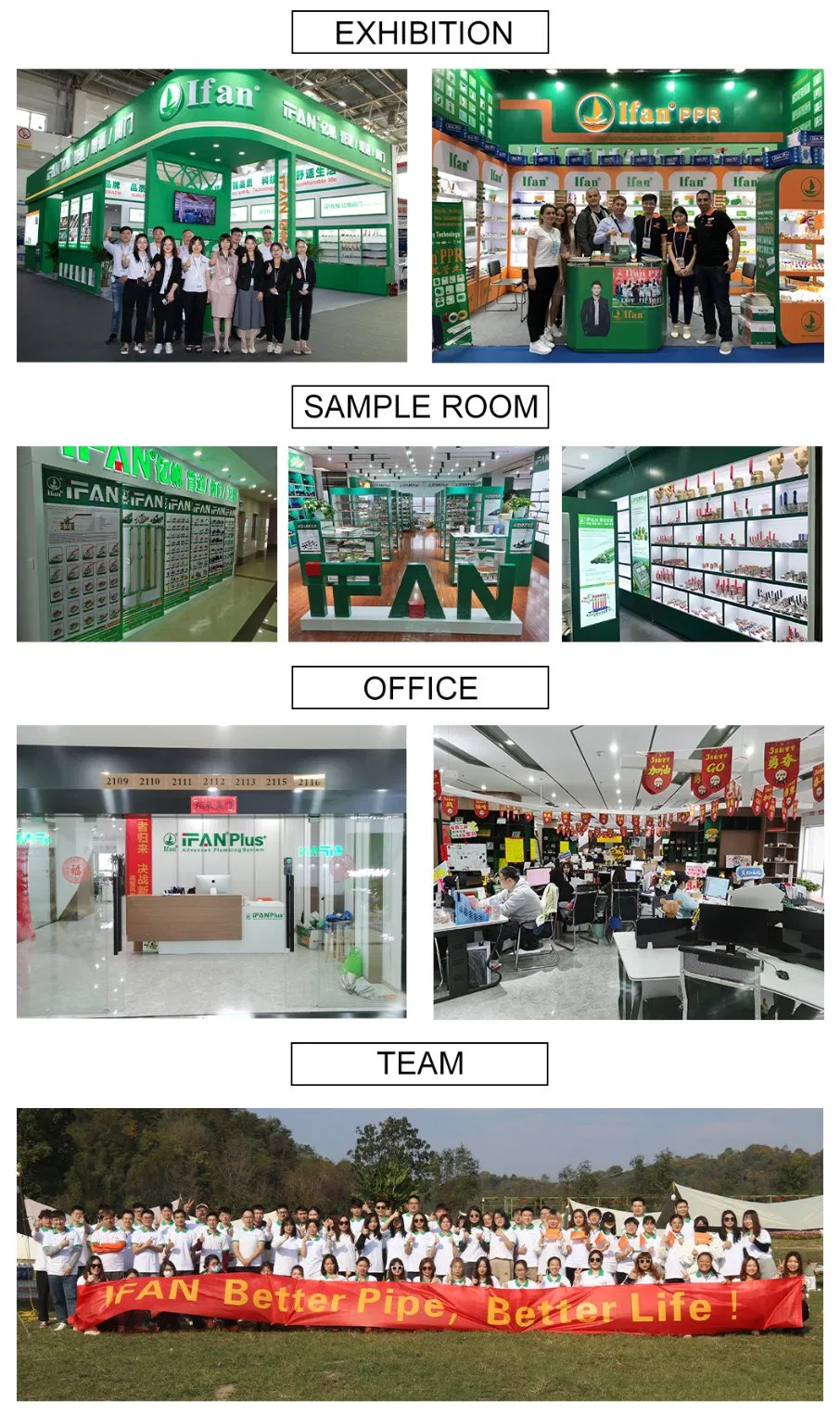 Ifan Low Price Pn12.5- Pn25 Green White PPR Pipes for Water