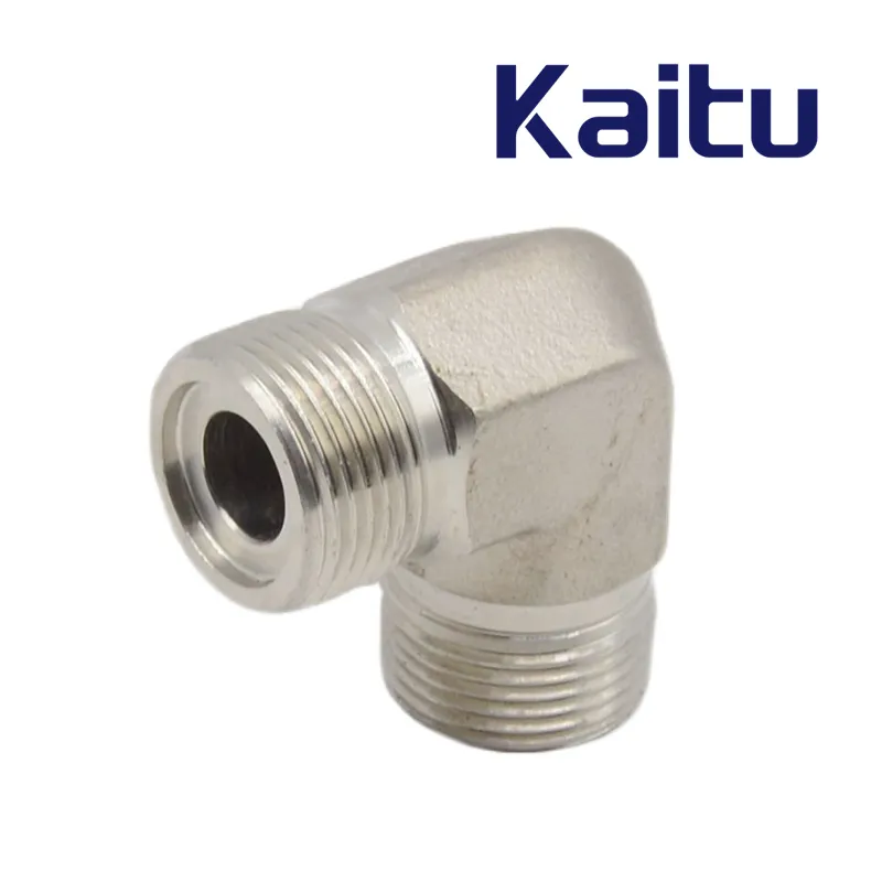 90 Degree Metric Male O-Ring to Compression Tube Fitting - Stainless Steel Construction for Pneumati