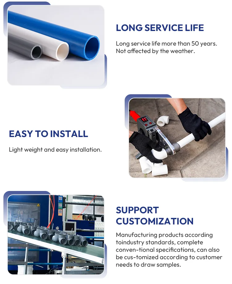 PVC Pipe with Fittings for Irrigation Water Distribution Systems UPVC Tube for Municipal Water Pipeline Projects