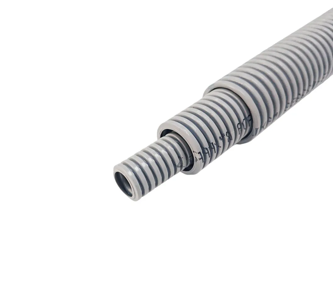 1/2" - 3/4" UL PVC Corrugated Conduit Pipe Electrical Flexible PVC Pipes Fireproof UV Resistant Grey Plastic Electric Tube Pipe