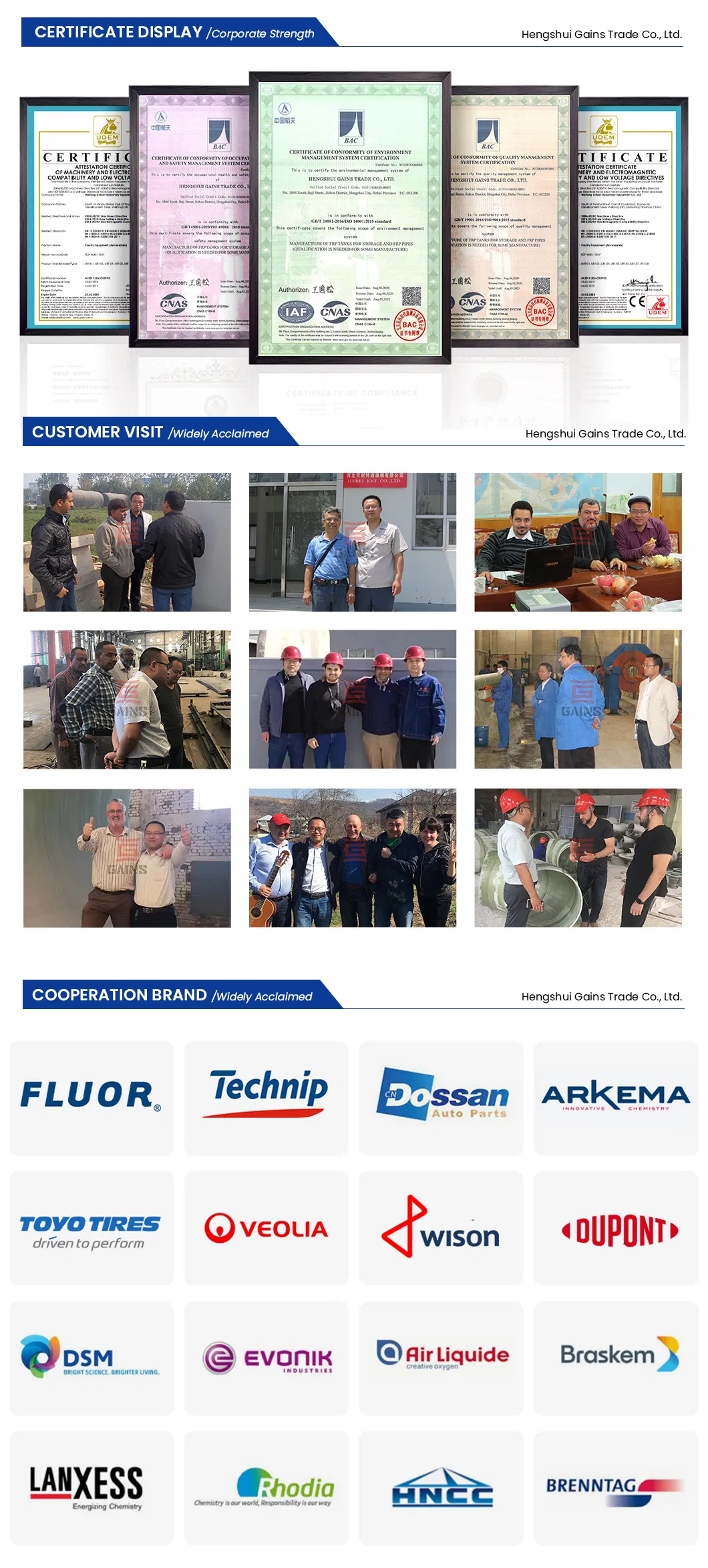 Gains Fiberglass Pipe Manufacturing PVC FRP Sewerage Pipe China Tube Mortar