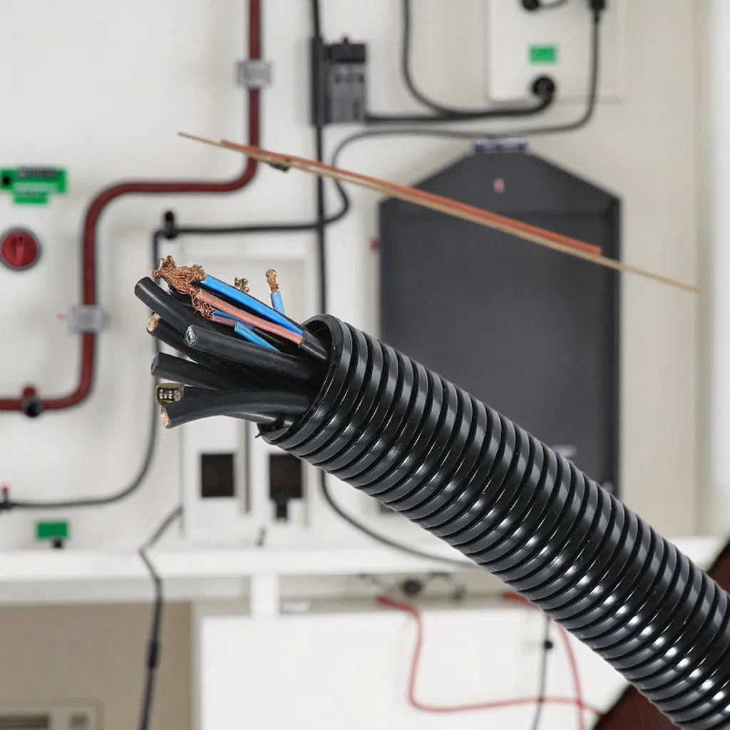 Automotive-Grade Black Nylon Corrugated Pipe for Vehicle Wire Harness Insulation