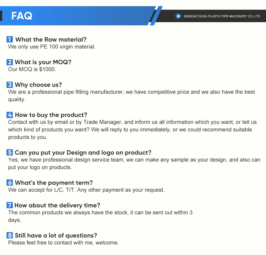 High Quality HDPE Plastic Pipe Flange Butt Fusion Fittings for Water Supply DIN Standard SDR11 SDR13.6 and SDR17