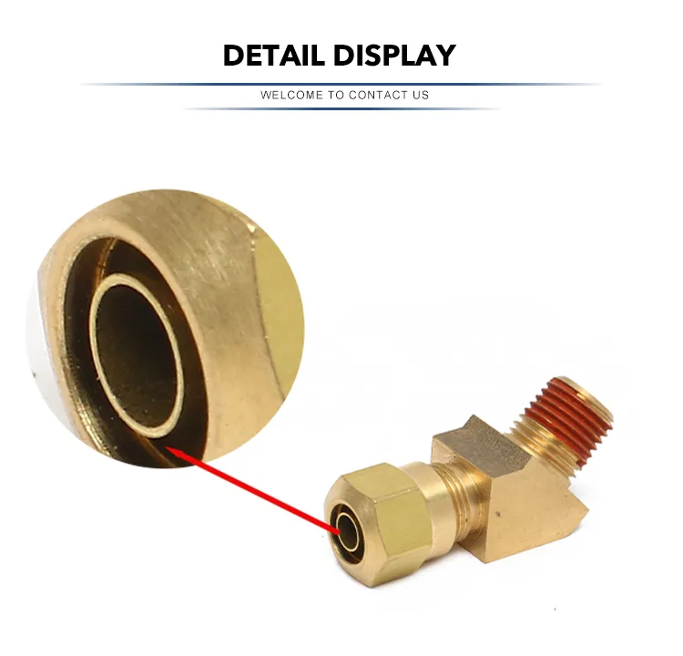 Various Good Quality 45 Degree Male Threaded Brass Pneumatic Fitting Brass DOT Ferrule Connector