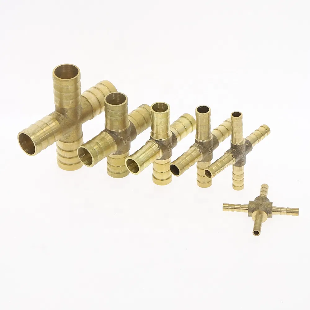 Pneumatic Hydraulic Brass Female Male Straight Cross Elbow X Y T Shape Pipe Adapter Hose Barb Fittin