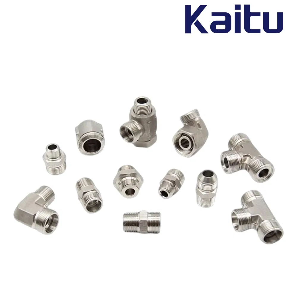 Hydraulic Braided Hose Tube Assembly Fitting Reusable Stainless Steel Swaged Adapter NPT Jic SAE Bsp