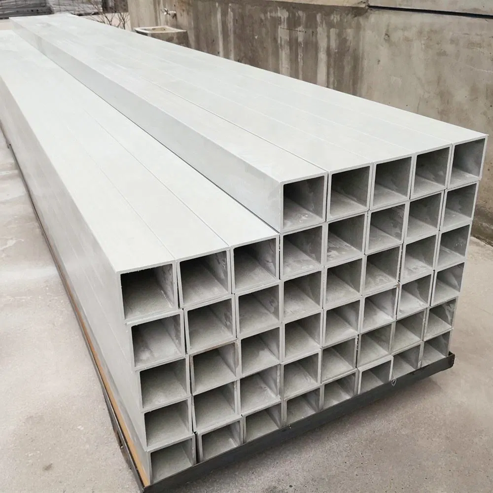 Liqht-Weiqht Structural GRP Square Pipe Pultruded